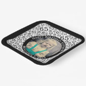 Your Photo 65 Random Number Pattern Black/White Pappteller (Gewinkelt)
