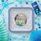Your Photo 65 Random Number Pattern Blue/White Pappteller (Party)