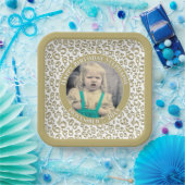 Your Photo 65 Random Number Pattern Gold/White Pappteller (Party)