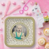 Your Photo 65 Random Number Pattern Gold/White Pappteller (Party)