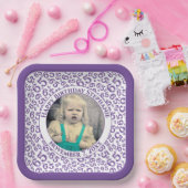 Your Photo 65 Random Number Pattern Purple/White Pappteller (Party)