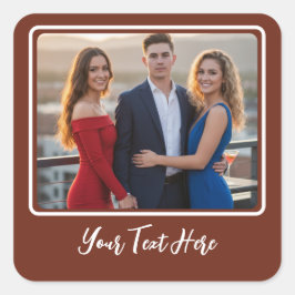 Your Photo Customizable Personalized Gift Square  Quadratischer Aufkleber