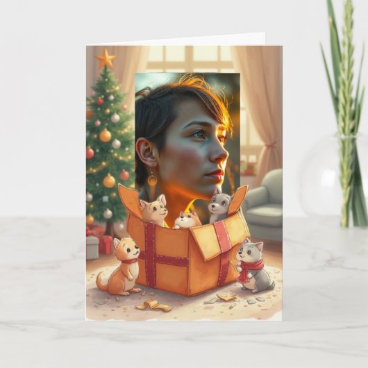 Your Photo Gift from Pets Holiday Greeting Card Karte (Vorderseite)