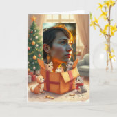 Your Photo Gift from Pets Holiday Greeting Card Karte (Gelbe Blume)