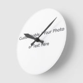 Your Photo or Text Here (Customizable Design) Runde Wanduhr (Winkel)