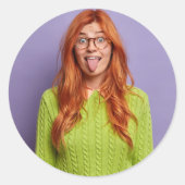 Your Photo Personalized Funny Custom Party Favors Runder Aufkleber (Vorderseite)