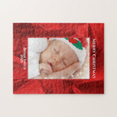 Your Photo Text - Holiday Red Metallic Puzzle (Horizontal)