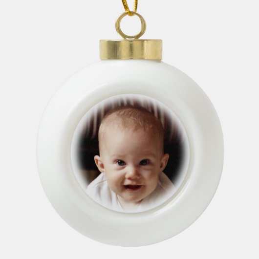 Your Photo with blurred edges - distinctive Keramik Kugel-Ornament (Vorderseite)