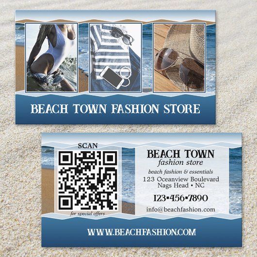 Your Photos Beach Fashion Store Business Card Visitenkarte
