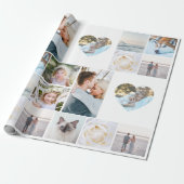 Your Photos Custom Collage Grid Heart Modern Geschenkpapier (Ungerollt)