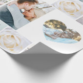 Your Photos Custom Collage Grid Heart Modern Geschenkpapier (Ecke)