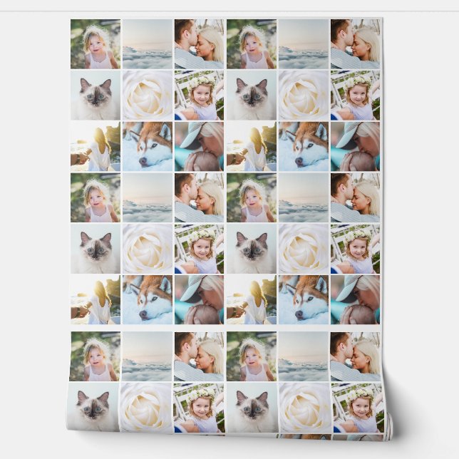 Your Photos Custom Collage Modern Simple Tapete (Abrollen)