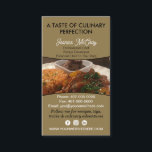 Your Photos Restaurant Chef Catering Services Visitenkarte<br><div class="desc">Effective chef cuisine restaurant business card featuring images of culinary dishes. Replace images with own photos and change colors for customization. Great for a chef restaurant or catering business.</div>