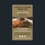 Your Photos Restaurant Chef Catering Services Visitenkarte<br><div class="desc">Effective chef cuisine restaurant business card featuring images of culinary dishes. Replace images with own photos and change colors for customization. Great for a chef restaurant or catering business.</div>
