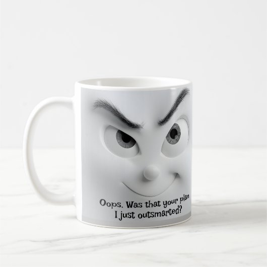 Your Plan? Add Name Message,  Expressive Face  Kaffeetasse (Links)