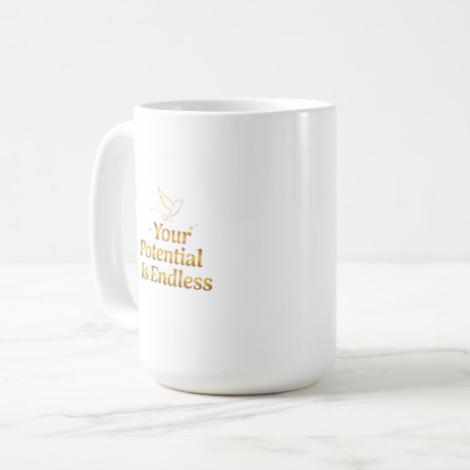 Your Potential Is Endless Dove Gold Motivation Kaffeetasse (Vorderseite Links)