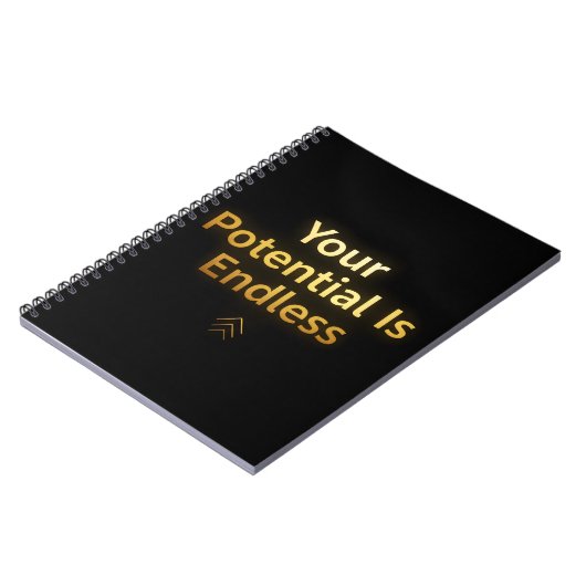 Your Potential Is Endless – Elegant Gold notebook Notizblock (Linke Seite)