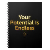 Your Potential Is Endless – Elegant Gold notebook Notizblock (Vorderseite)