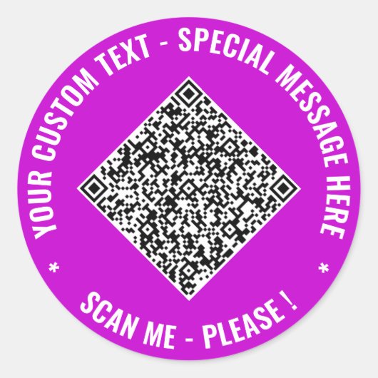 Your QR Code and Custom Text Stickers Example (Vorderseite)