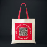 Your QR Code and Custom Text Tote Bag Example Tragetasche<br><div class="desc">Custom Fonts and Colors - Design Your Own Personalized Tote Bags example with Your QR Code Scan Info and Custom Text Branded Promotional Business or Personal Modern Tote Bag / Gifts Accessories - Add Your QR Code - Image - Photo or Logo / Text - Name or other info /...</div>