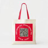Your QR Code and Custom Text Tote Bag Example Tragetasche (Vorne)