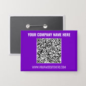 Your QR Code and Text Business Promotional Button (Vorderseite/Rückseite)