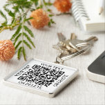 Your QR Code Business Promotional or Event ID Pass Schlüsselanhänger<br><div class="desc">TO CHANGE BACKGROUND OR TEXT COLORS, SEE INSTRUCTIONS BELOW. Promote your business to potential customers with modern and professional custom QR code square keychains. All text on this template is simple to personalize or delete. The scannable code makes it easy for clients to find your company website online and connect...</div>