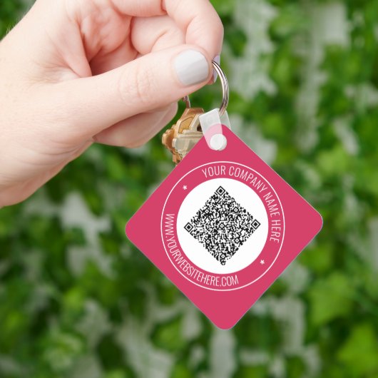 Your QR Code Keychains with Custom Text and Colors Schlüsselanhänger (Hand)