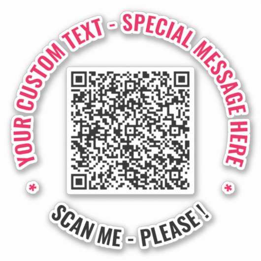 Your QR Code Scan and Custom Text Sticker Example (Vorderseite)