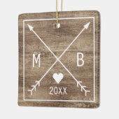 Your Rustic Elegant Monogrammed Love Heart Arrows Keramikornament (Links)