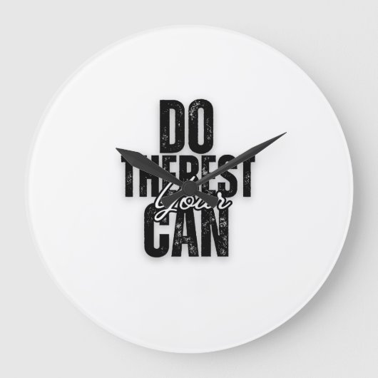 Your Script on Black Große Wanduhr (Vorderseite)