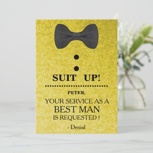 Your Service as a Best man Request Invitation Einladung (Stehend Vorderseite)