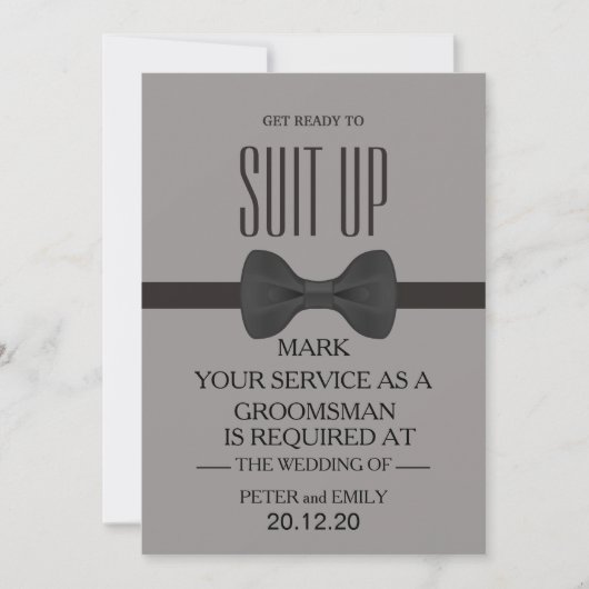 Your Service as a Groomsman Invitation Einladung (Vorderseite)