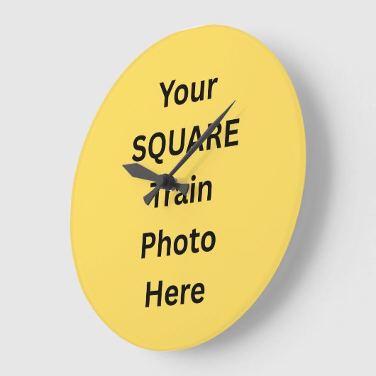 Your Square Train Photo Große Wanduhr (Winkel)