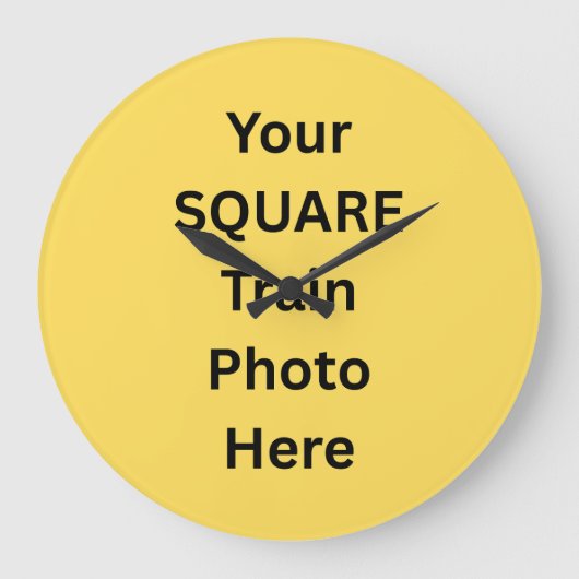 Your Square Train Photo Große Wanduhr (Vorderseite)
