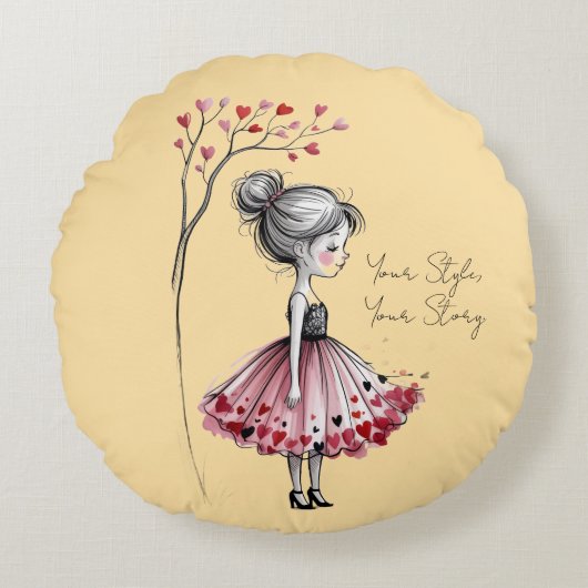 Your Style, Your Story. Rundes Kissen (Vorderseite)