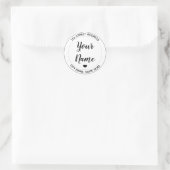 Your Text Heart Return Address Round Sticker  (Tasche)