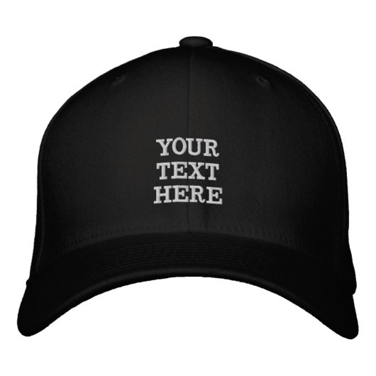 Your Text Here Embroidered Hat Bestickte Baseballkappe (Vorderseite)