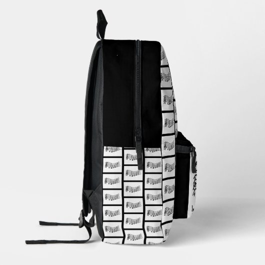 Your text on custom music notes backpacks. bedruckter rucksack (Links)