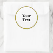Your Text Template, white circle, black text, Runder Aufkleber (Tasche)