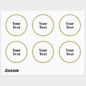 Your Text Template, white circle, black text, Runder Aufkleber (Blatt)