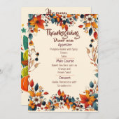 YOUR THANKSGIVING DINNER WITH A CUSTOMIZED MENU MENÜKARTE (Vorne/Hinten)