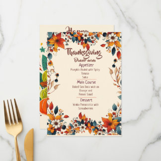 YOUR THANKSGIVING DINNER WITH A CUSTOMIZED MENU MENÜKARTE