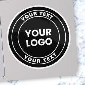 Your Uploaded Logo + Bold Circular Text  Aufkleber