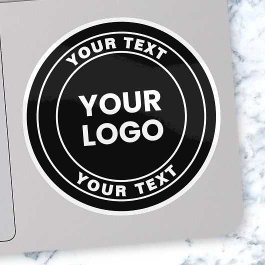 Your Uploaded Logo + Bold Circular Text Aufkleber