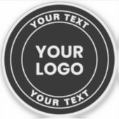 Your Uploaded Logo + Bold Circular Text  Aufkleber (Vorderseite)