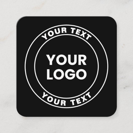 Your Uploaded Logo + Bold Circular Text Begleitkarte (Vorderseite)