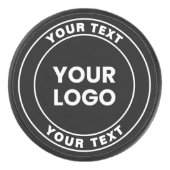 Your Uploaded Logo + Bold Circular Text  Eishockey Puck (Vorderseite)