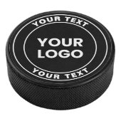 Your Uploaded Logo + Bold Circular Text Eishockey Puck (3/4)