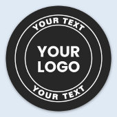 Your Uploaded Logo + Bold Circular Text  Etiketten